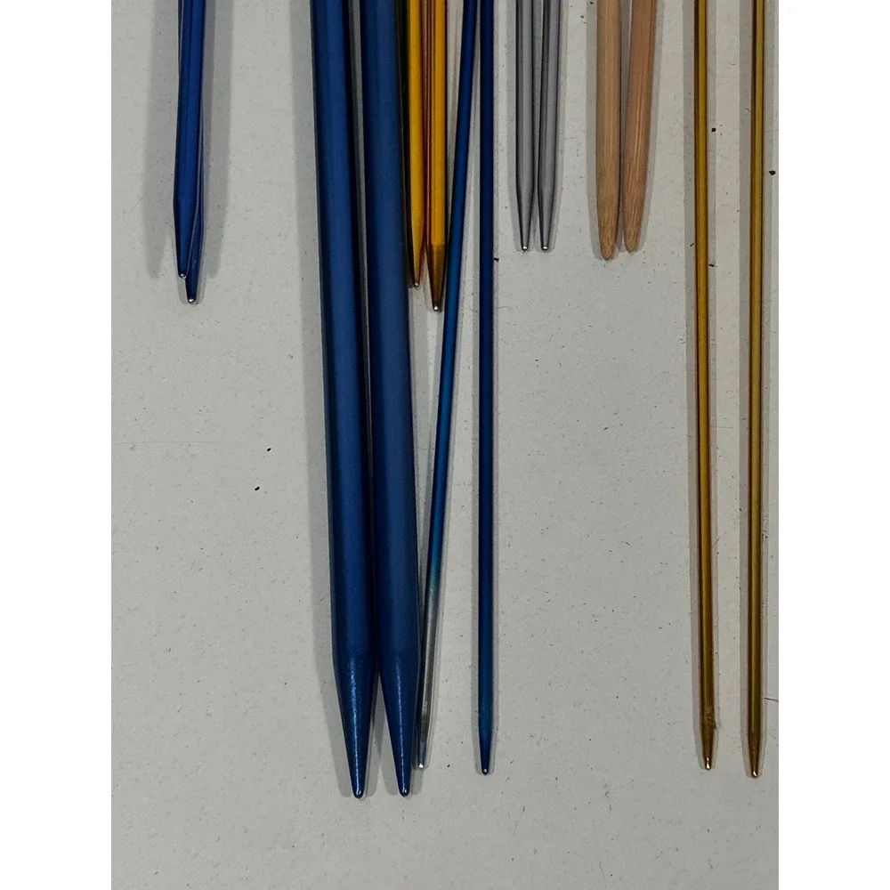 Vintage Mixed Knitting Needle Lot Boye Susan Bates Aluminum Bamboo 11 Pairs+